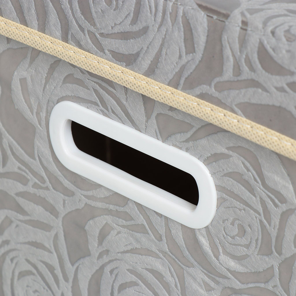 Кофр д/хранен, с крыш, склад, 45х30х30 см, сер, Розы, Y3-588