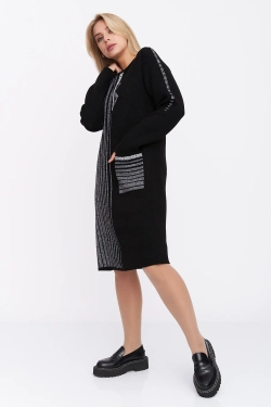 Платье С 1564/черно-серый