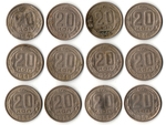 Набор 20 копеек СССР 1940, 43, 45, 46, 48, 49, 52, 53, 54, 55, 56, 57 гг. (12 монет) VF-VG