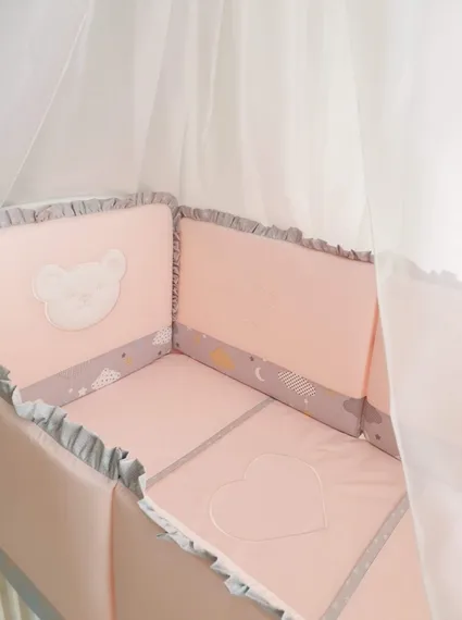 Комплект постельного белья Lollycottons Deni 3 предмета, Розовый