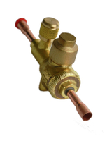 Вентиль шаровый QFT-6V 1/4 под пайку с сервисным штуцером