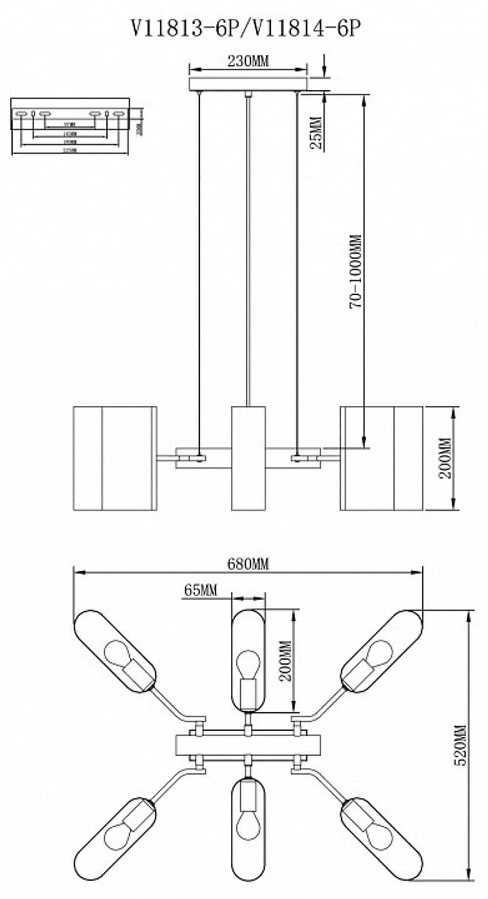Подвесная люстра Moderli Metalicana V11814-6P
