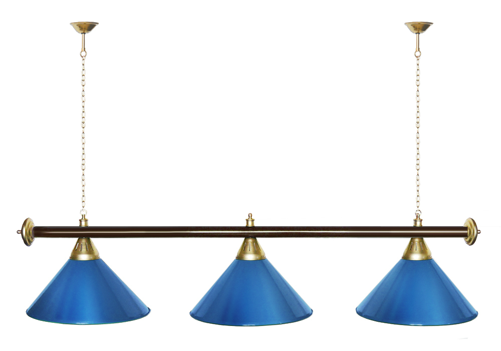 Лампа STARTBILLIARDS 3 пл. (плафоны зеленые,штанга зеленая,фурнитура золото)