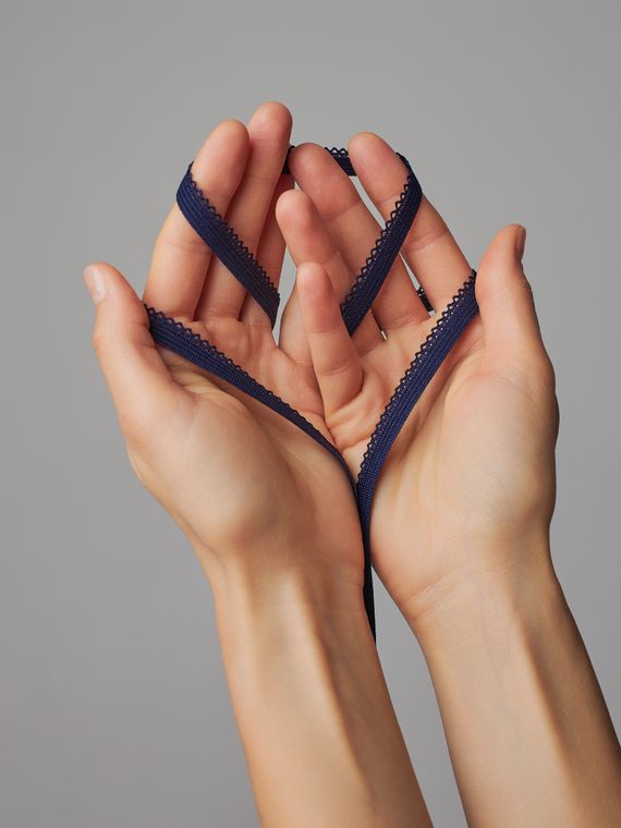 061 K-94/9 ОПТ Резинка ажурная Lauma, 9 мм, темно-синий 061