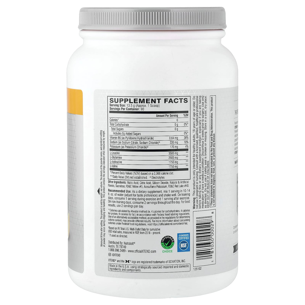 XTEND, 7G BCAA, со вкусом манго, 1,22 кг (2,68 фунта)