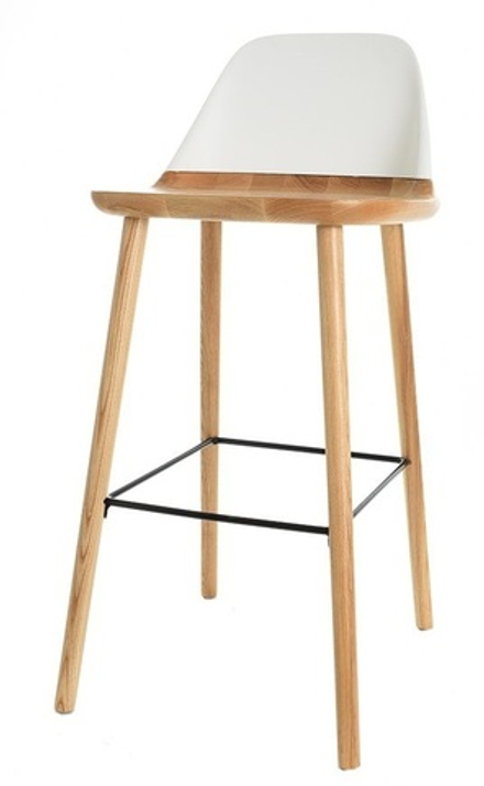 Барный стул BS-S123A белый/бук