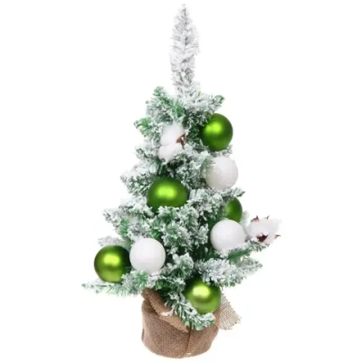 Елка декоративная «Нежность» 60 см, ПВХ с белым напылением (68 веток), Салатовый