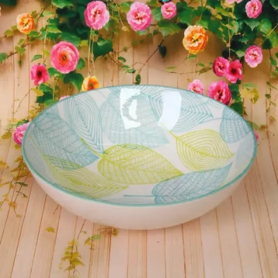 Салатник керамический «Эдельвейс» 22,5*6,5см, желто-голубой