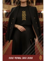 Футболка с вышивкой черная Лепота