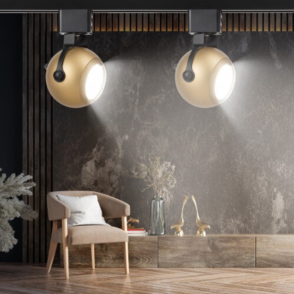 Трековый светильник однофазный ЭРА TR35-GU10 MG под лампу MR16 матовое золото