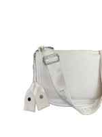 Сумка женская повседневная QOZA из натуральной кожи, белая