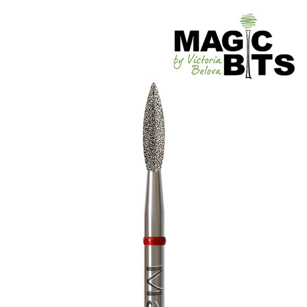 Фреза алмазная красное острое пламя 0,23, Magic Bits