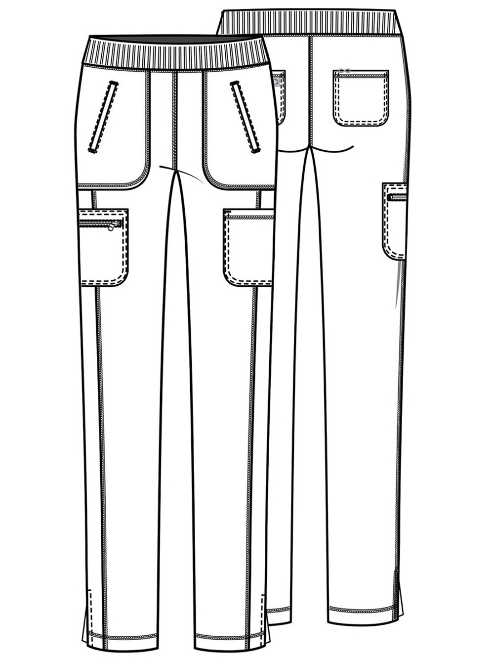 Брюки медицинские женские Cherokee CK065A с поясом в рубчик, винный, 48