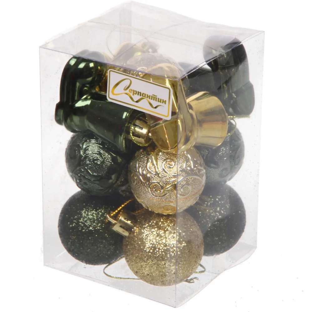 Набор украшений «Волшебное сияние» 4 см (13 предметов),изумруд/золото