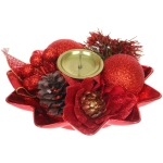 Подсвечник новогодний «Изящный вечер» 20 см, Красный