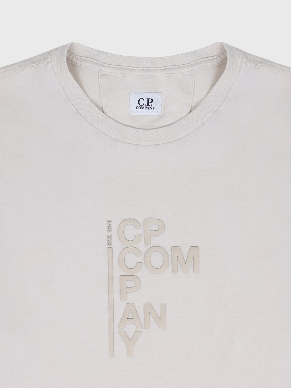 Футболка C.P. Company 30/1 Jersey Vertical Logo Milk