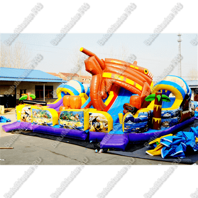 Коммерческий надувной батут "Искатели сокровищ" 11*10*57 м