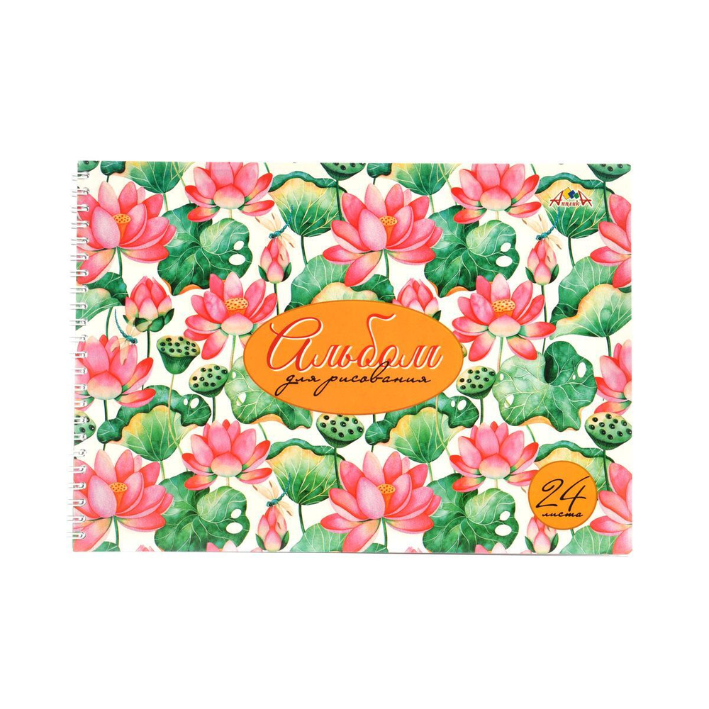 Альбом для рисования 24л. на гребне "Кувшинки" (Апплика)