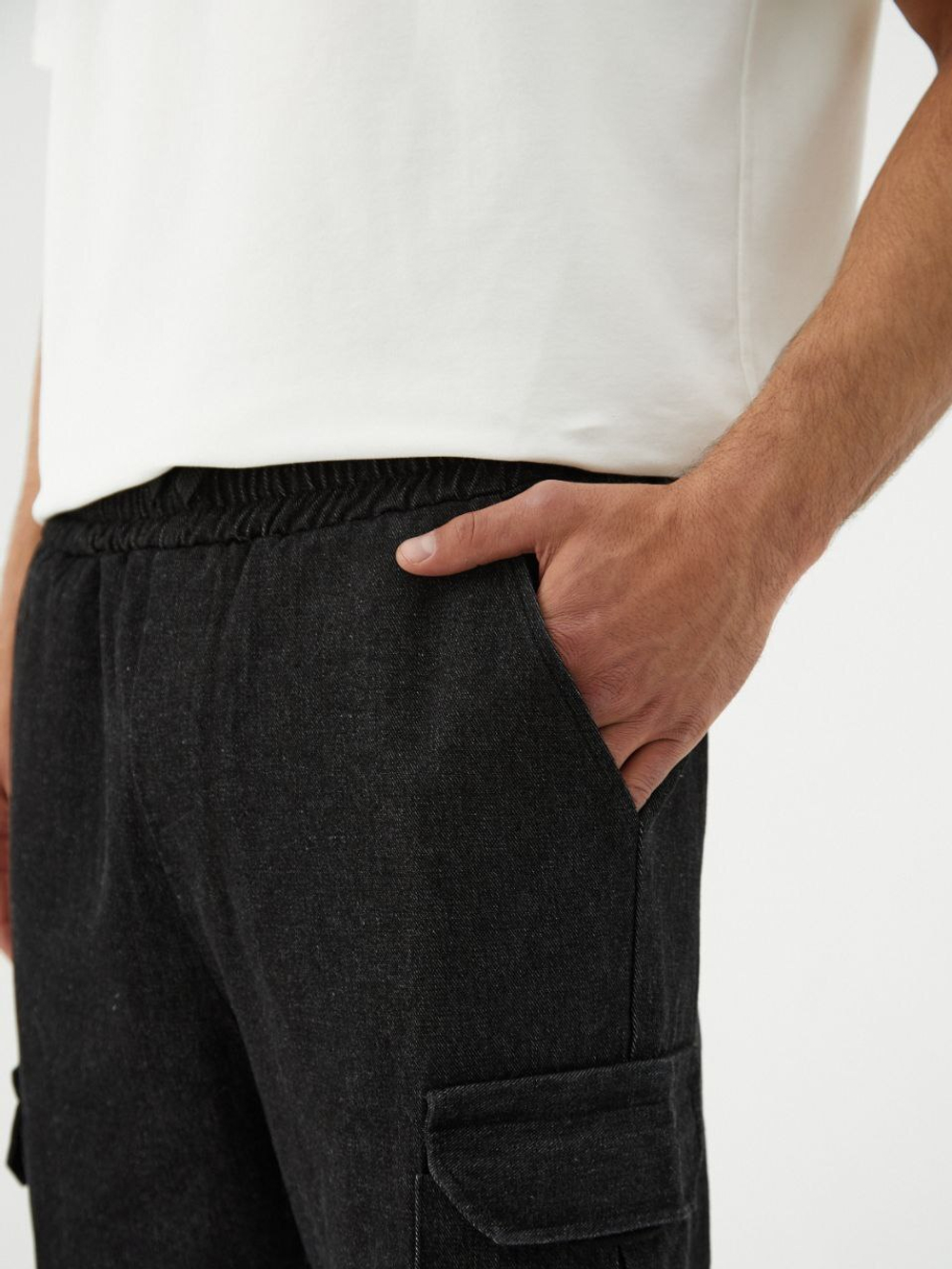 Джоггеры карго джинсовые. Асфальт