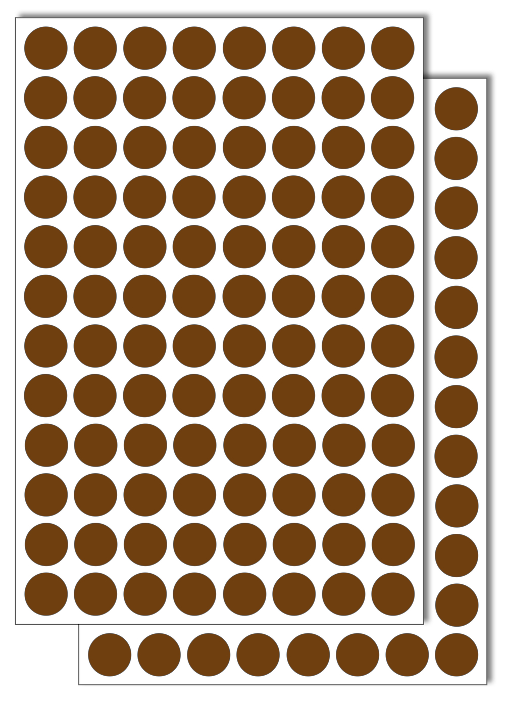 Коричневые виниловые наклейки для упаковки и маркировки Policomprint M3, 14 мм. 192 шт.