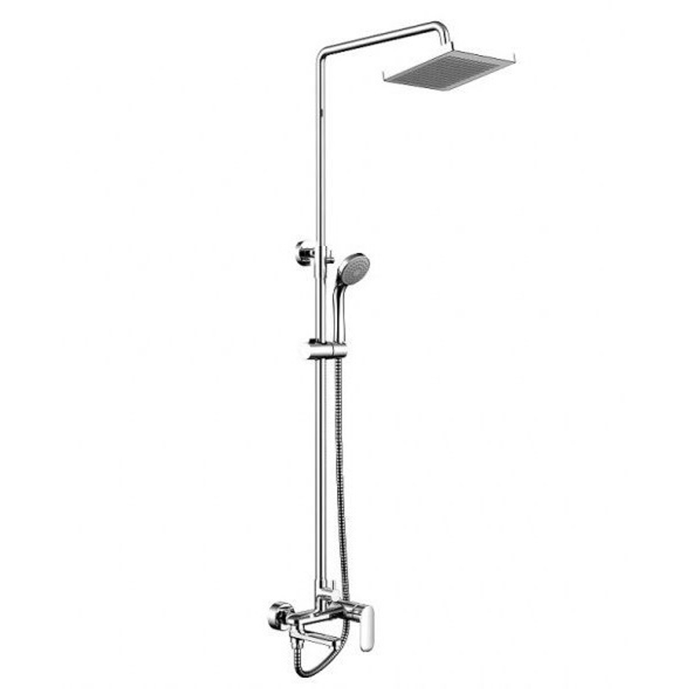 OPAL душевая колонна со смесителем для ванны, поворотный излив (верхний душ квадратной формы)(F6125183CP-A-RUS)