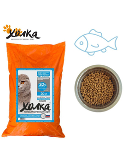 Сухой корм для стерилизованных кошек Холка рыба и рис 20кг.
