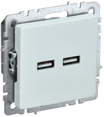 BRITE Розетка USB A+A 5В 3,1А РЮ10-1-БрЖ жемчуг IEK