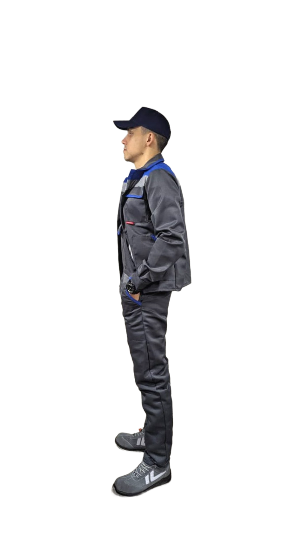 Костюм "Nerss-Логан": куртка, п/к серый с васильковым СОП 50мм