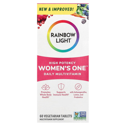 Rainbow Light, Women's One™, ежедневная мультивитаминная добавка для женщин, высокая эффективность, 60 вегетарианских таблеток