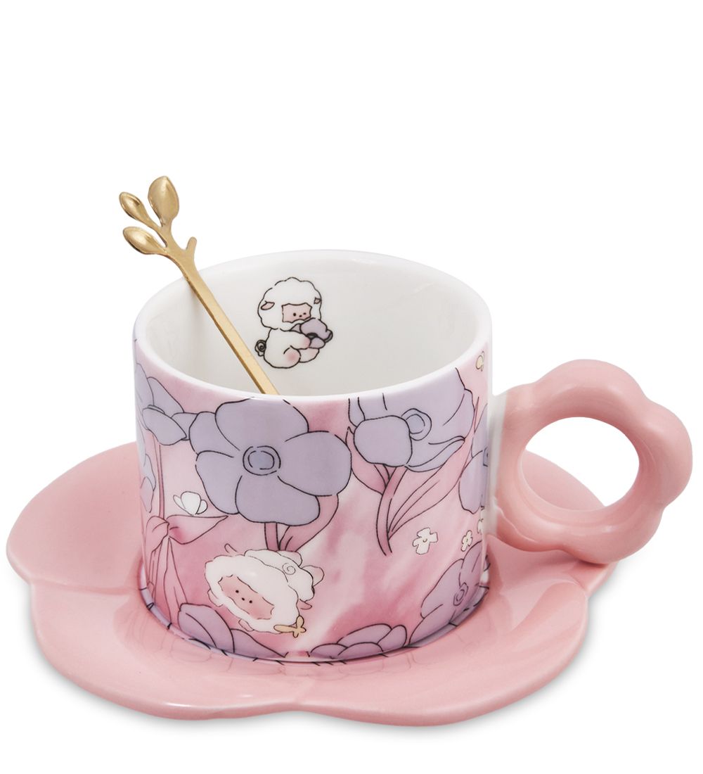MUG-422/3 Чайная пара «Пушистик в цветах»