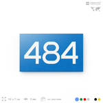Номер на дверь 484, табличка на дверь для офиса, квартиры, кабинета, аудитории, склада, голубая 120х70 мм, Айдентика Технолоджи