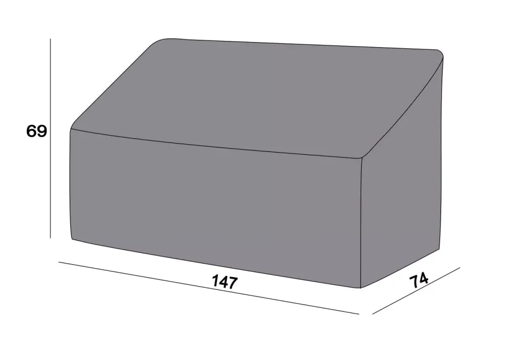 Защитный чехол на диван Канны, двухместный, цвет серый