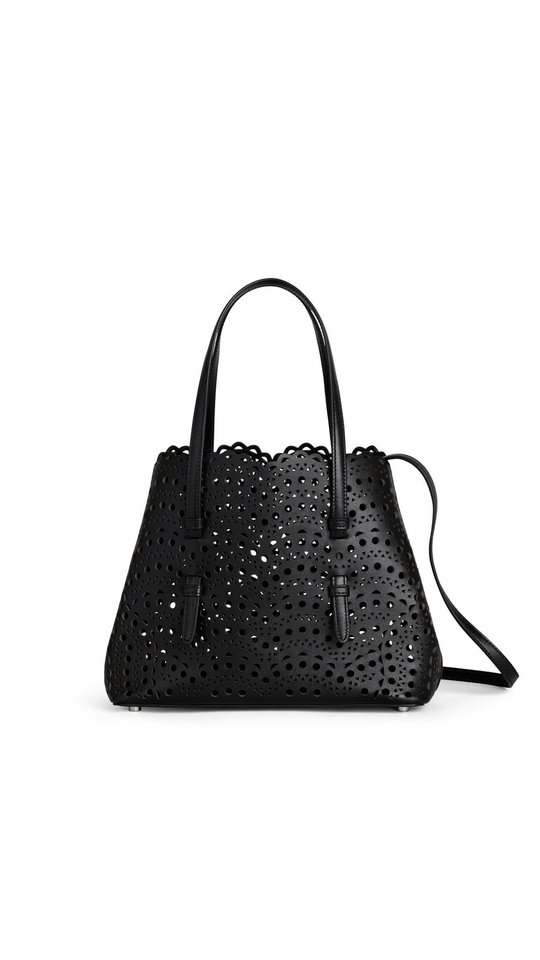 ALAÏA СУМКА MINA 25 ИЗ ТЕЛЯЧЬЕЙ КОЖИ, ЧЕРНЫЙ