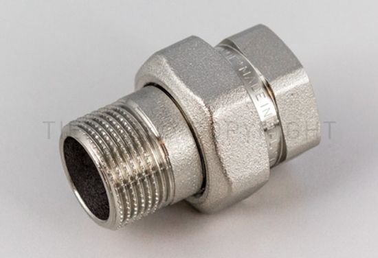 Разъёмное соединение американка Tiemme 1"x1" НР/ВР прямое уплотнительное кольцо никель1500095