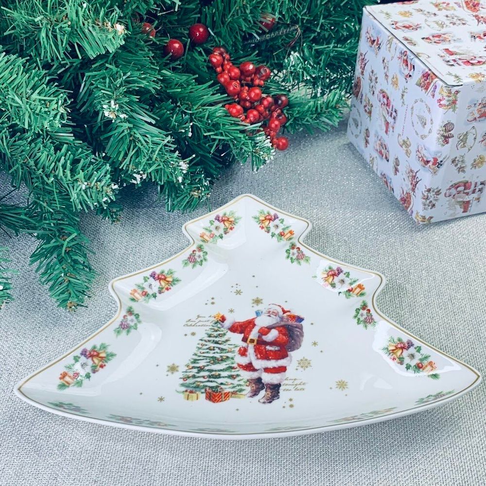 Lenardi 205-287 Блюдо 21х25 см НОВЫЙ ГОД в под.уп.(х24)Фарфор