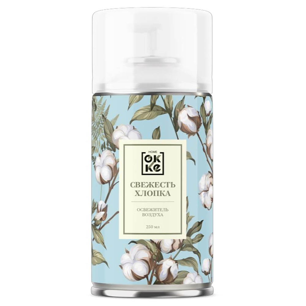 Освежитель воздуха Okke Home Свежесть хлопка 250 мл сменный баллон (сухое распыление)