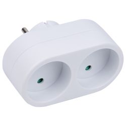 S-ES2-16O WHITE Разветвитель сетевой. б-з. 2 гнезда. 16А. 3500Вт. Белый. ТМ Uniel