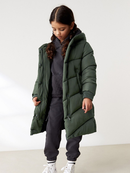 Куртка утепленная с капюшоном для девочки Next Q81-874, Хаки