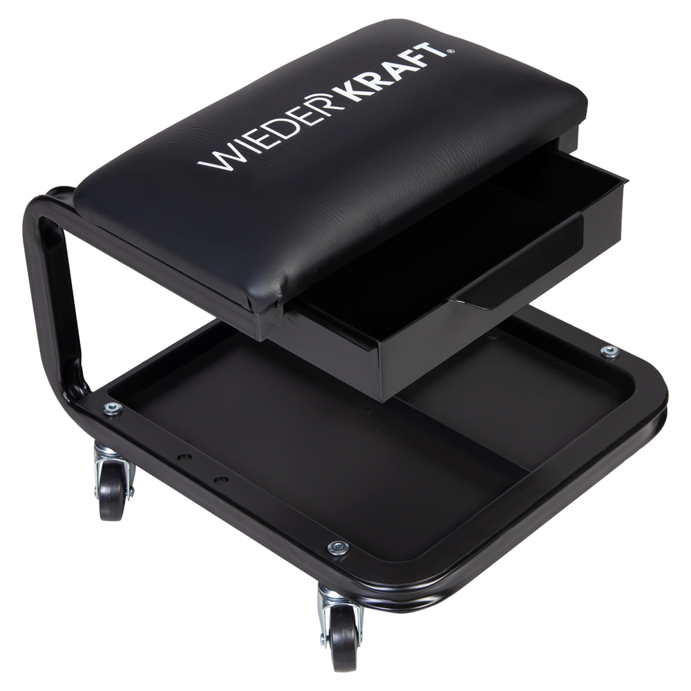 WDK-86030  Табурет ремонтный, полка у основания, ящик для инструментов под сиденьем