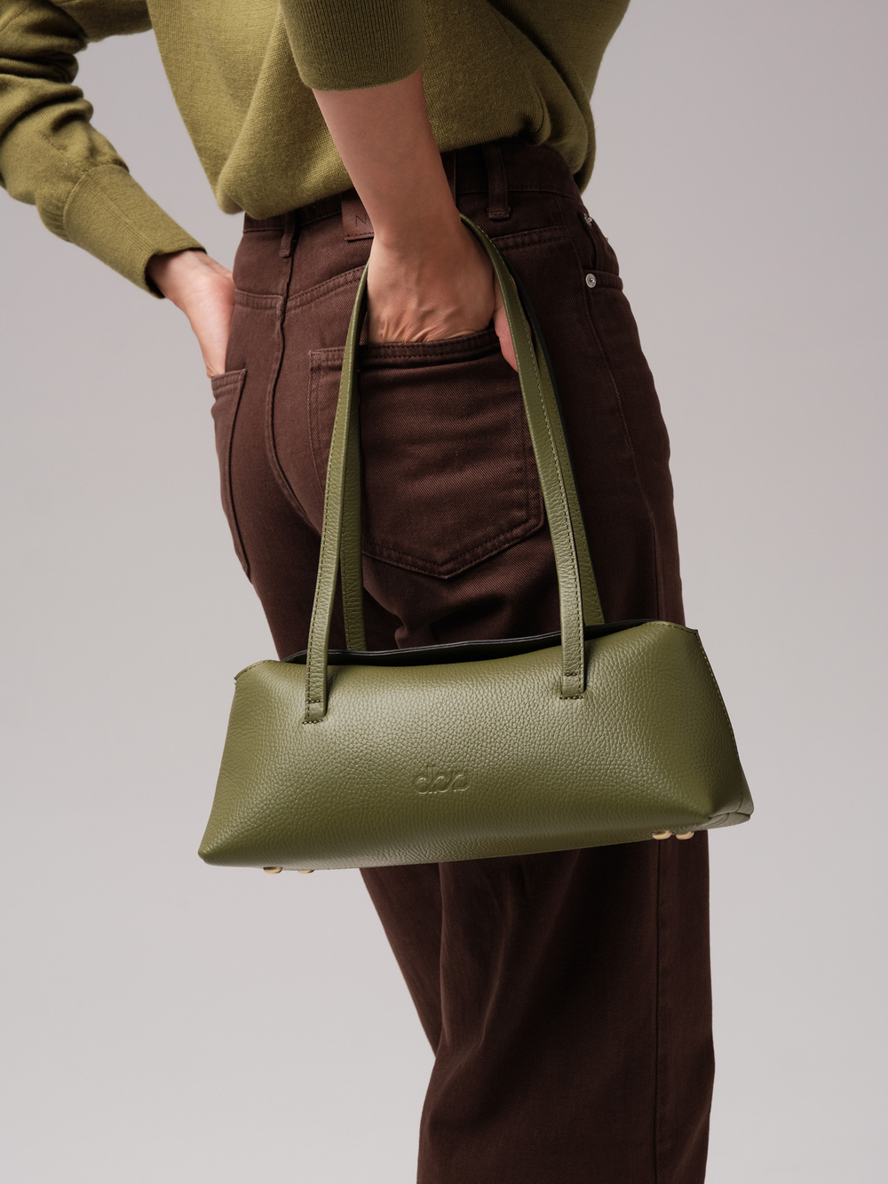 Женская кожаная сумка DBR 31127 зеленая водоросль