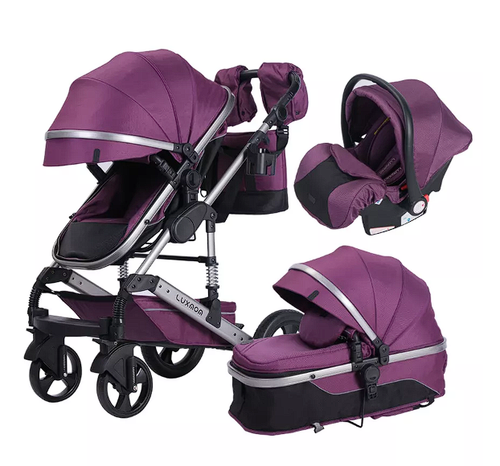 Коляска трансформер Luxmom 558 3в1 (фиолетовый)