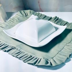 Lenardi 118-123 Квадратное блюдо 23см с крышкой BIANCO в под.уп.(х8)Фарфор