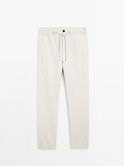 Massimo Dutti Джоггеры из хлопковой смеси, бежевый