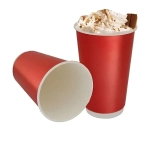 Бумажный стакан 2-х слойный 400мл. Красный, 500шт/кор. Лига пак