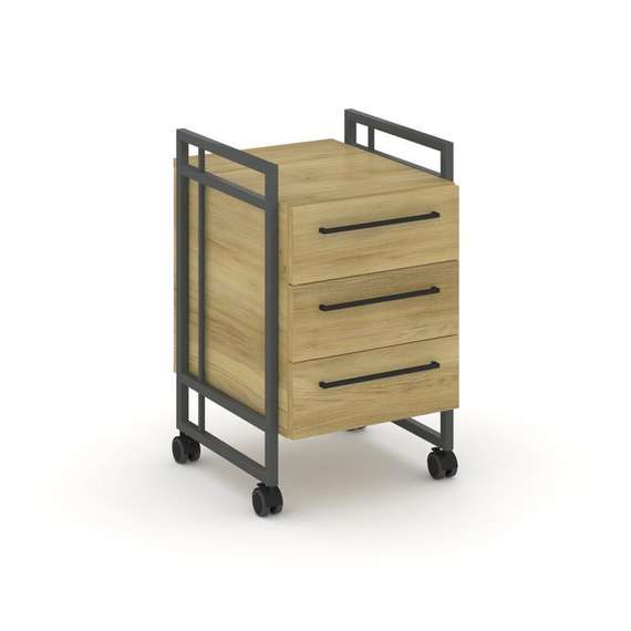 Rift Direct Тумба мобильная RF.TMR-001 Дуб Винченцо/Металл Антрацит/Черный Ручки 424*500*680