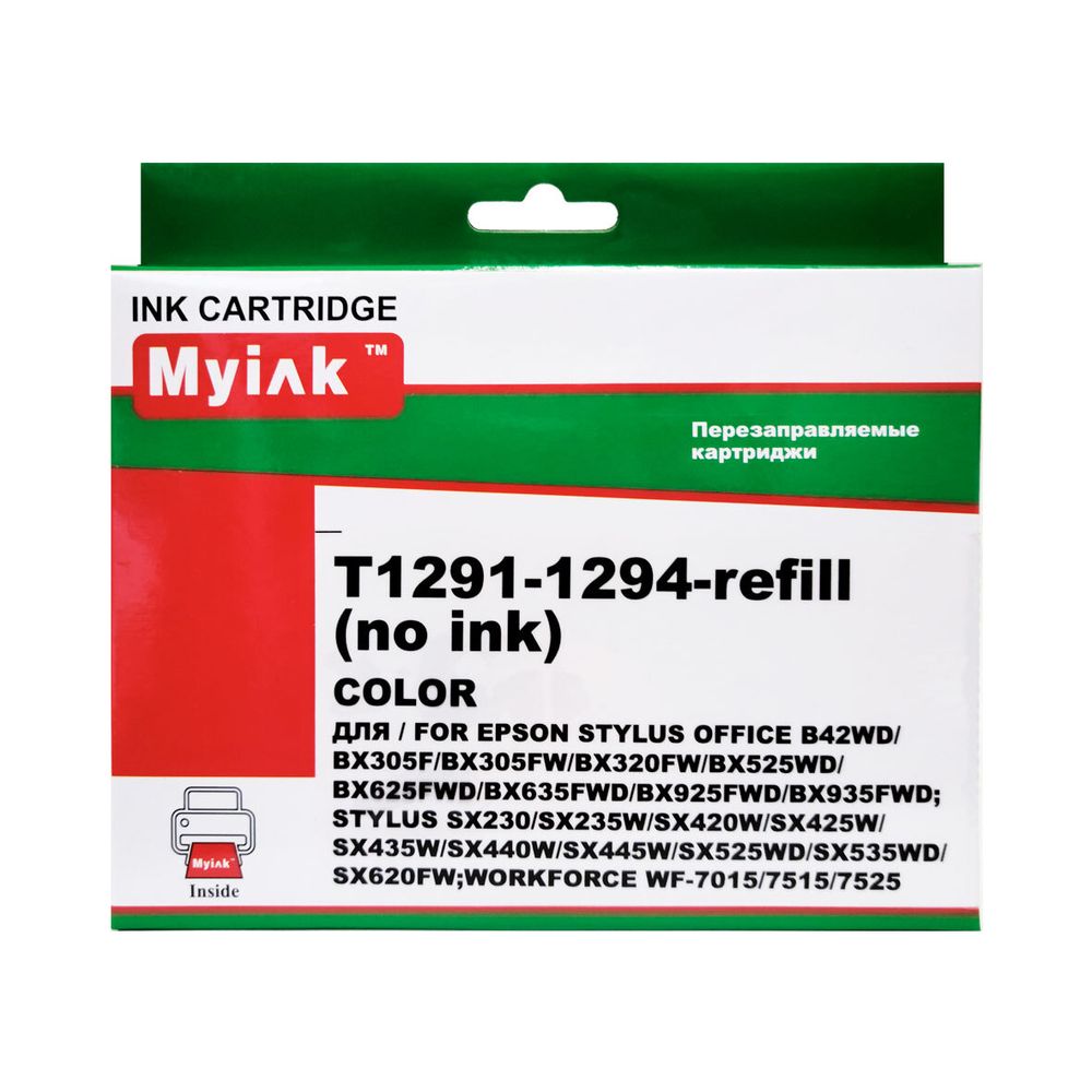 Картриджи (БЕЗ ЧЕРНИЛ) ПЗК (T1291-1294) для Epson St SX525/620/B42/BX525/625/635/925/935/WF7, автосброс, 4 шт MyInk