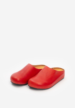 mule red leather