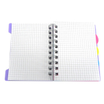 Блокнот А6, Alingar, гребень, пластиковая обложка, с разделителями, ассорти, клетка, 120 л., "Пастельные тона. Премиум"