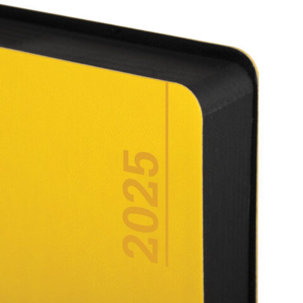 Ежедневник датированный 2025, А5, 138x213 мм, BRAUBERG "Metropolis Mix", под кожу гибкий, желтый, 115859