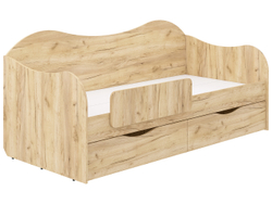 Кровать БОКС 90/2 с ящиками Крафт золотой